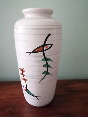 Buy Retro Mid-Century Ceramic Hand Painted Vase 1950s Marked 1057/25 Foreign • 39£