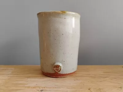 Buy Rustic Rough Pottery Vase Oatmeal Glazed Stamped Signed 2010 Cream Brown • 9£