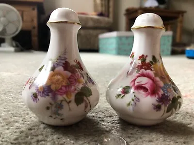 Buy ROYAL CROWN DERBY English BONE CHINA Salt & Pepper Pots WITH STOPPERS Vintage • 8.45£