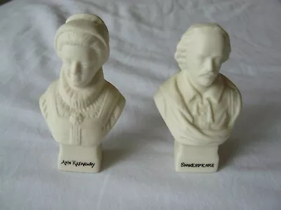 Buy 2 X W H Goss Parian Ware Small Busts: William Shakespeare & Ann Hathaway 3 /8cm • 45£