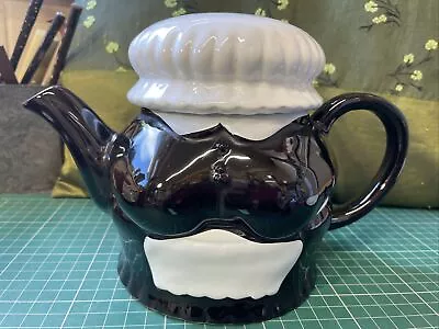 Buy Vintage Retro Carlton Ware Fat Lady Maid Black & White Novelty Teapot+Lid C.1979 • 5£