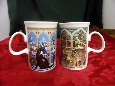 Buy DUNOON SCOTLAND Stoneware Sue Scullard Tabby Siamese, Cats Christmas Mugs,4 1/8  • 33.57£