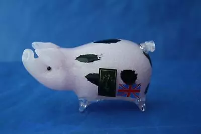 Buy Langham Glass Hand-made Crystal Gloucester Old Spot Pig - Brand New / Boxed • 49.95£