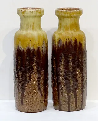 Buy 2 Vintage WEST GERMAN POTTERY Retro Vase MID-CENTURY MODERN Fat Lava / SCHEURICH • 120.32£