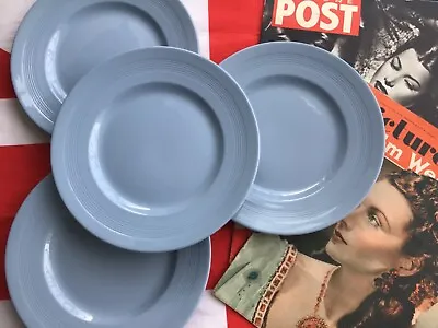 Buy 1940s Woods Ware ‘IRIS’ Blue Salad Dessert Plates X 4  ~ Job Lot Utility Wartime • 24£