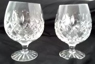 Buy Royal Brierley Crystal Cut Glass Brandy Glasses X2 H13cm D6cm • 20£