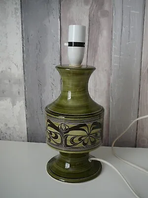 Buy Vintage Jersey Pottery Green Ceramic Table Lamp BASE ONLY Hand Painted MCM • 24.99£