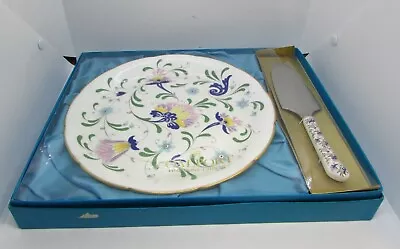 Buy Coalport 'Pageant' Fluted Edge Cake Plate & Slice Boxed • 19.99£
