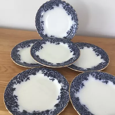 Buy Middleport Burgess And Leigh Flow Blue Set X 6 Dessert Plates. Florence Pattern • 20£