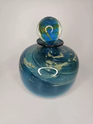 Buy Mdina Sand & Sea Bottle / Paperweight With Ball Stopper Art Glass Malta Vintage • 29.95£