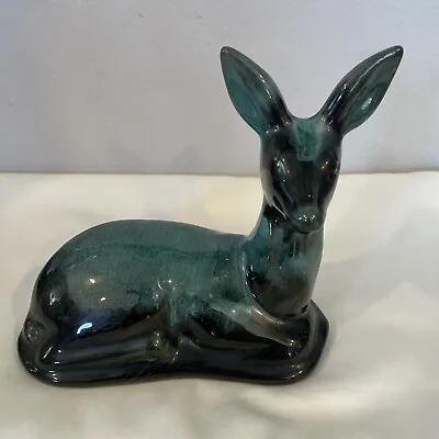 Buy Blue Mountain Pottery Vintage Deer Laying Down Figurine Green Glazed • 26.55£