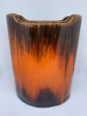 Buy Canadian Fat Lava Canadiana Pottery. Orange Vintage Rare Orthogonal Shape 1970’s • 38£