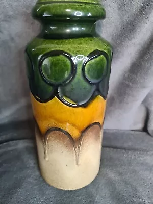 Buy West German Pottery Vase Green Orange Beige 517-30 12  Tall 5  Wide  • 29.95£