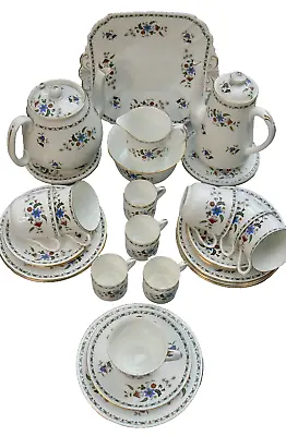 Buy SHELLEY 29pc Tea/coffee Set Early 1920s CHELSEA Pattern VINCENT Cups/MOCHA Cans • 200£