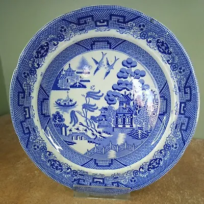 Buy Antique, 1820s, Chethan & Robinson (C&R) Blue Willow, 23cm Dinner Plate - Rare • 6.95£
