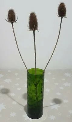 Buy Glass Green Vase 24 Cm Cylinder 8.5cm Wide  No Chips Cracks Used Good Condition  • 11.50£
