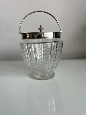 Buy Beautiful Stylish Vintage Cut Glass Biscuit Jar With Handle • 22£