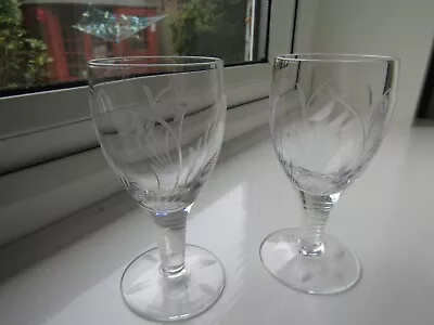 Buy Two Stuart Crystal Port/sherry Glasses Elgin Pattern Stamped Stuart England VGC • 11.50£