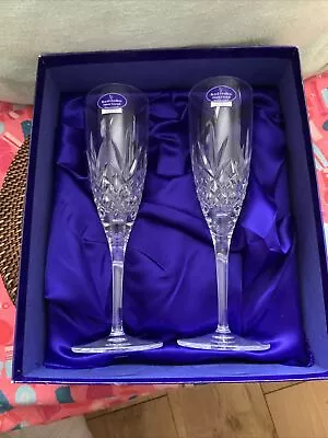 Buy Pair Of Royal Doulton Monique Crystal Champagne Flutes Boxed - Vgc • 45£