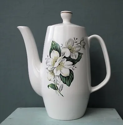 Buy Vintage 1950s 1960s Coffee Pot SylvaC Ware White Alpine Rose Floral Design Retro • 10.99£