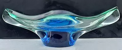 Buy CZECH CHRIBSKA GLASS BOWL - No 231/2/29 - BLUE AND GREEN COLOURWAY - PERFECT • 8£