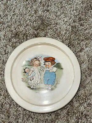 Buy Vtg Buffalo Pottery Bowl Child Dish Dolly Dingle Campbell Kids Boy Girl W/Doll • 11.49£