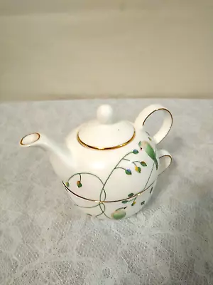 Buy Mini Hand Painted Single Serve Bone Chine Tea Pot & Cup Bird, Vine, & Gold  Set • 21.14£