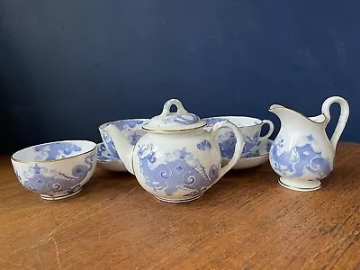 Buy Antique Royal Worcester Blue Dragon Tea Set  For 2 Teapot Cup Saucer Milk Sugar • 60£