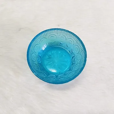 Buy Vintage Aqua Blue Glassware Glass Bowl Kitchenware Decorative Collectible G760 • 35.24£