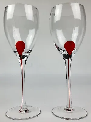 Buy ORREFORS INTERMEZZO STYLE RED TEAR DROP STEM WINE GLASSES 21cm • 29.97£