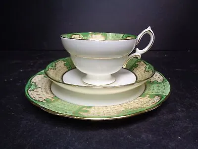 Buy Hammersley Jenners Edinburgh No1927/1 - Tea Trio Cup Saucer Plate Green & Gold • 3.99£