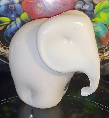 Buy Vintage Langham Milk Glass Elephant Ornament Paperweight Signed • 28£