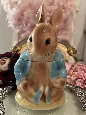 Buy Beatrix Potter Mr Peter Rabbit Ceramic Large Cookie Jar Canister Lovely • 118£