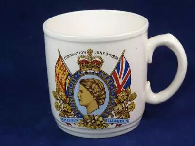 Buy Vintage Commemorative Mug Coronation Queen Elizabeth II 1953 Burleigh Ware • 4.99£