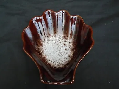 Buy Vintage Honiton Pottery Devon Earthenware Brown Glaze Shell Trinket Dish • 5.95£