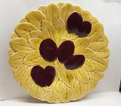 Buy Vintage Sarreguemines French Majolica  Plate - Fruit Design Plums #2 • 8£