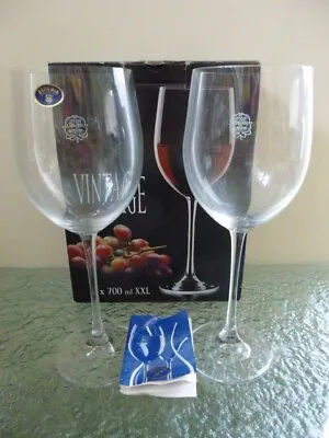 Buy X2 700ml XXL Bohemia Vintage Style Bordeaux Wine Glasses • 19.99£