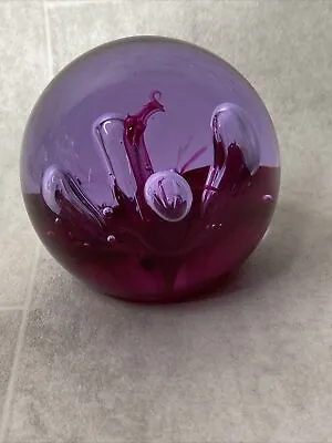 Buy Caithness ‘Moonflower’ Purple And Pink Glass Paperweight  • 8£