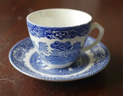 Buy English Ironstone Pottery Old Willow Blue & White Cup & Saucer Several Available • 6£