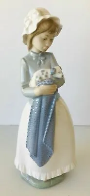 Buy Lladro Figurine #241Girl Holding Puppy In Blanket  Sweet Girl My Pup  Ex Display • 21.95£