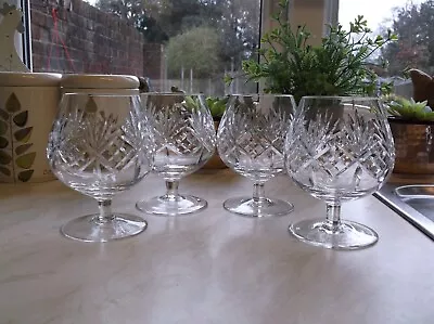 Buy 4 Edinburgh International Clear Cut Glass Brandy Glasses • 5.50£