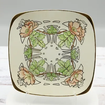 Buy Vintage Porcelain Art Deco Art Nouveau Style Gold Gilded Plate - Signed • 15.77£