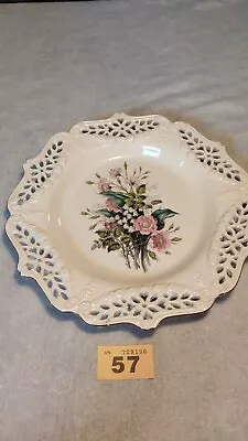 Buy Royal Creamware Plate The Floral Gift Wild Roses By Paul Jerrard W/ Pierced Rims • 17.99£
