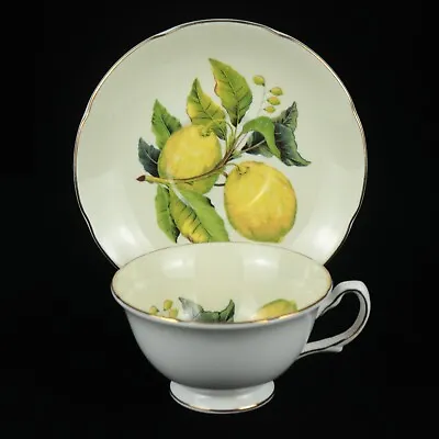 Buy ROYAL GRAFTON Fine English Bone China Teacup Saucer Set Lemon Fruit Pattern 2145 • 22.73£