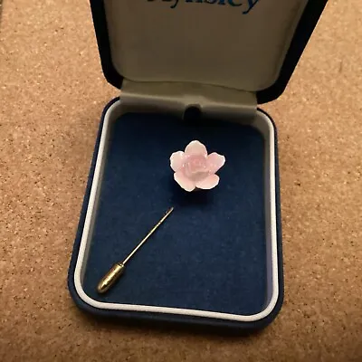 Buy Aynsley Vintage Pink Bone China Flower Pin Broach • 3£