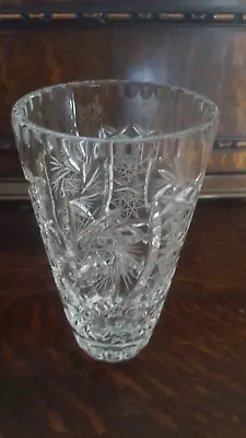 Buy Antique Lead Crystal Cut Glass 6 Inch High Cone Shaped Glass Vase • 22.85£