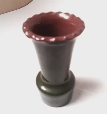 Buy Longpark Pottery Torquay Devon Studio  Green Vintage Glazed Vase 8 Cm • 5£