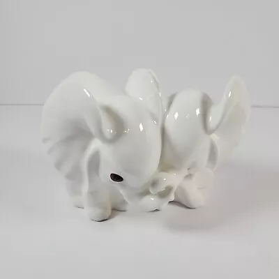 Buy Royal Osborne White Baby Elephants Figurine Kissing Trunks Wisdom Bone China 3 H • 31.22£