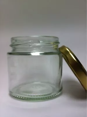 Buy Round Glass Jam Jar  & Gold Lids - 100 X  125ml   • 62.09£