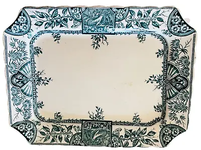 Buy Crown Pottery  Alexandria  Green And White Patterned Rectangular Serving Plate • 5.99£